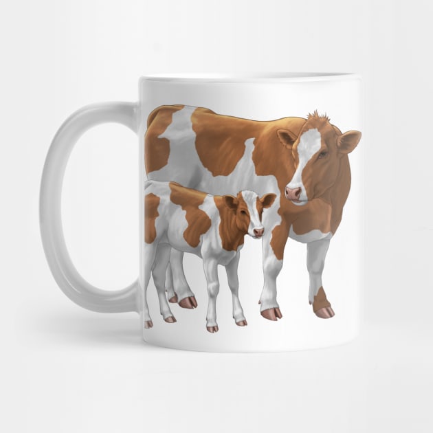 Guernsey Cow and Cute Calf by csforest